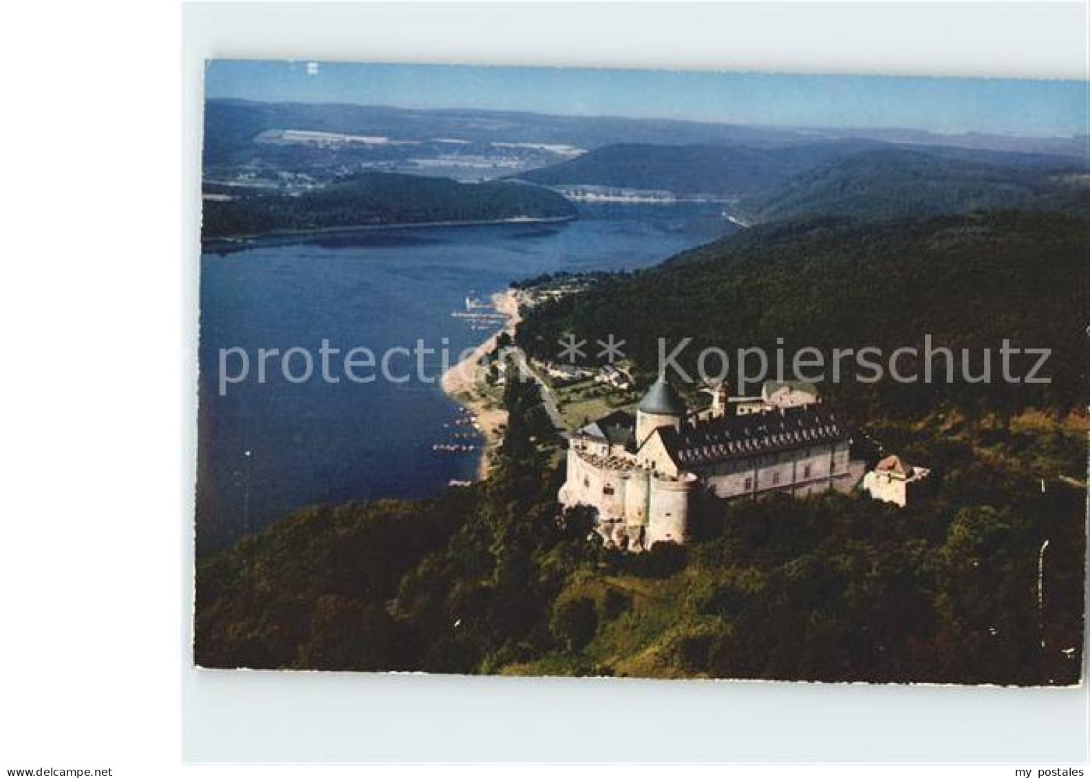 Waldeck Edersee Schloss Waldeck mit Edersee Fliegeraufnahme