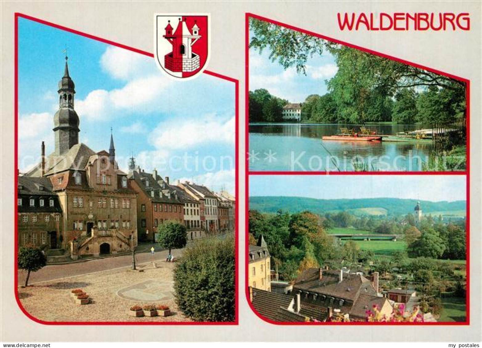 Waldenburg Sachsen Markt Gruenefelder Park Teilansicht