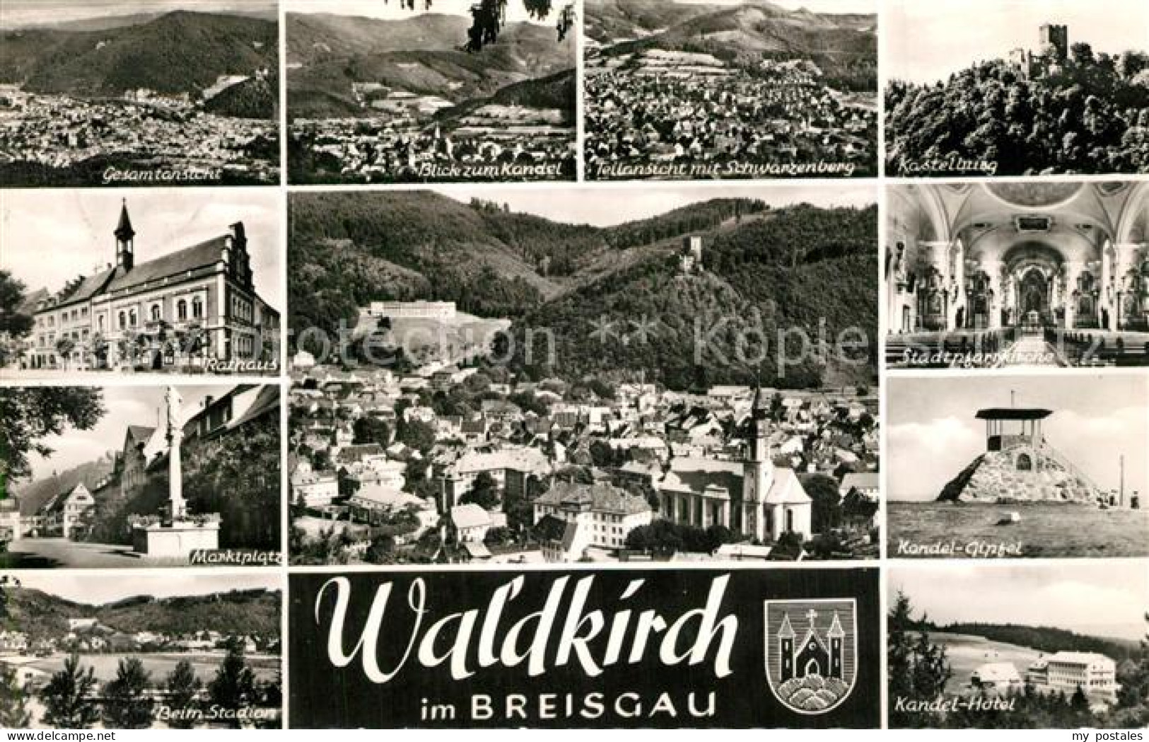Waldkirch Breisgau Rathaus Stadion Stadtpfarrkirche Kandel Hotel Kandel Gipfel