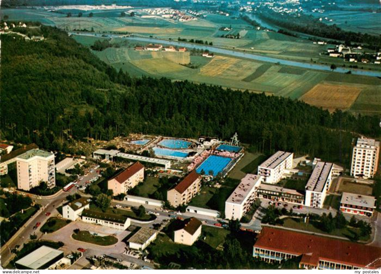 Waldkraiburg Fliegeraufnahme mit Waldbad