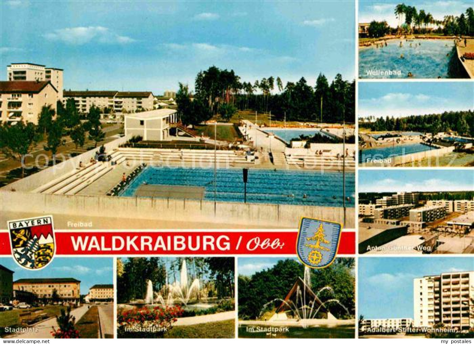 Waldkraiburg Freibad Wohnsiedlung Stadtplatz Stadtpark Wohnheim