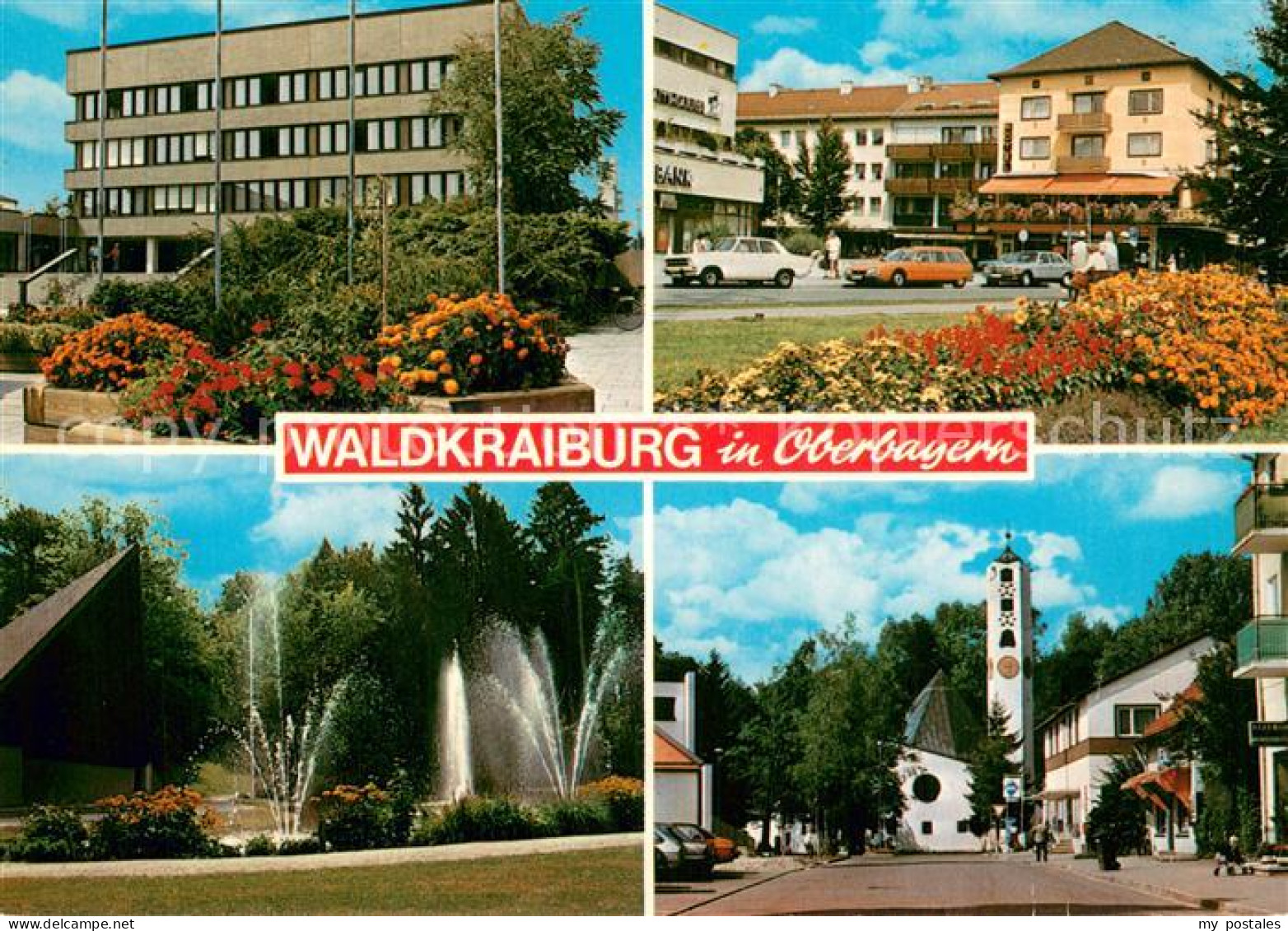 Waldkraiburg Rathaus Marktplatz Park Kirche