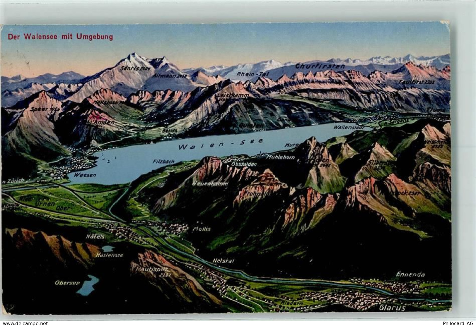Walensee Wallensee Der Walensee mit Umgebung Künzli - 10219223