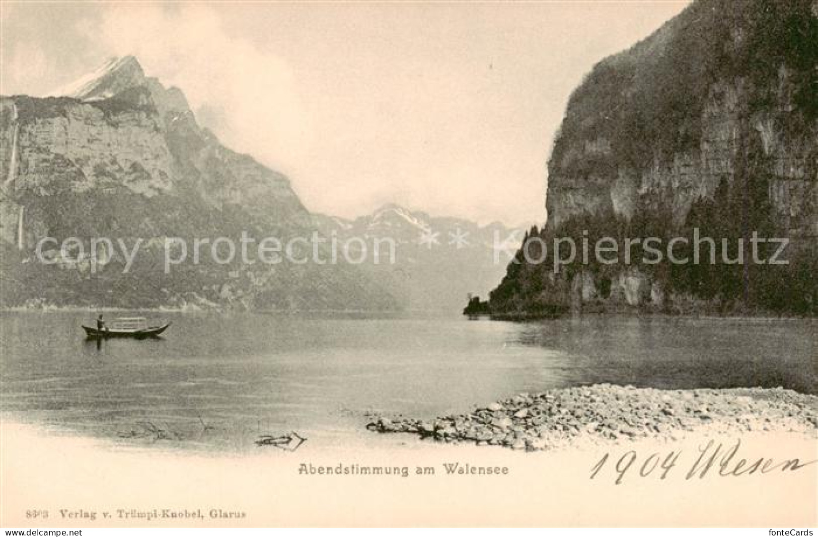 Walensee Wallensee SG Abendstimmung am Walensee