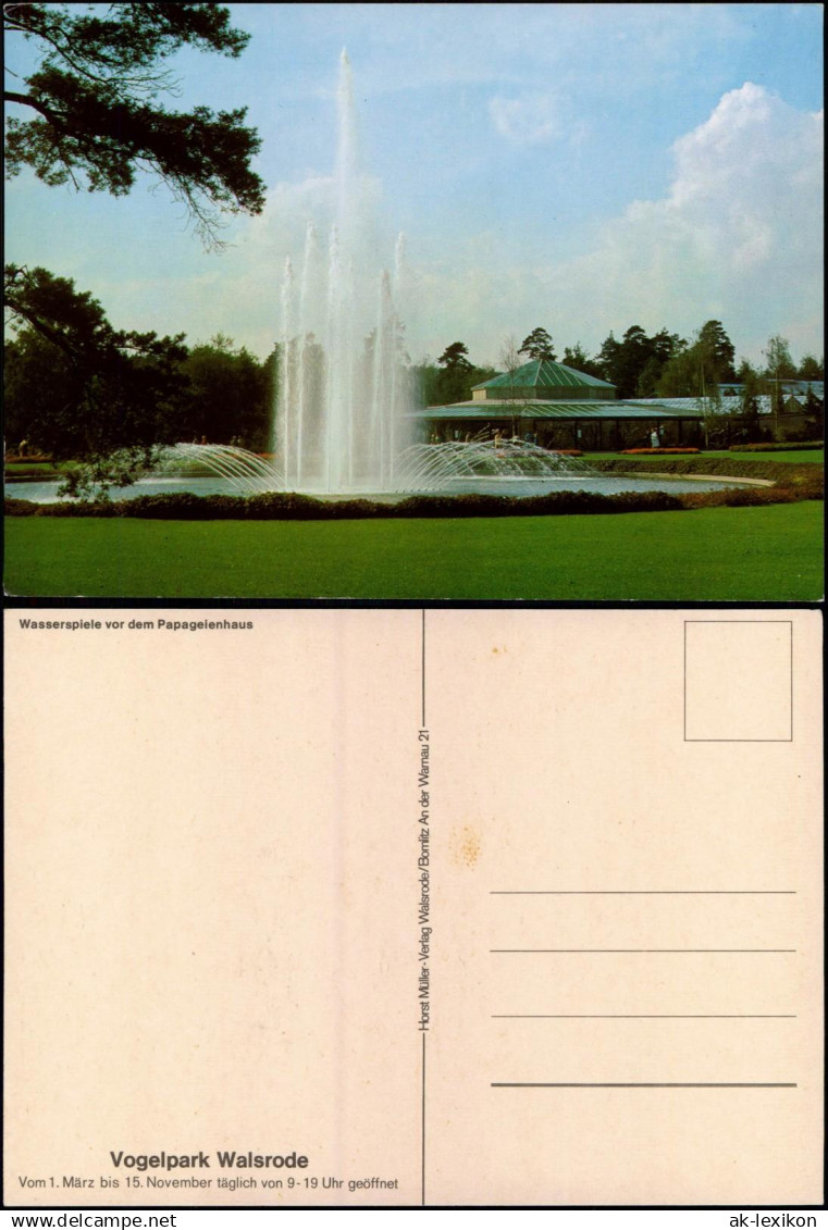 Walsrode Wasserspiele vor dem Papageienhaus Vogelpark Walsrode 1970