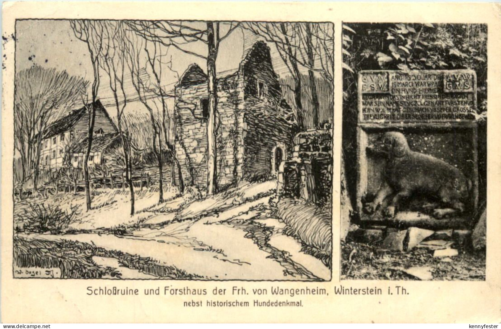 Waltershausen in Thüringen, Winterstein, Schlossruine und Forsthaus