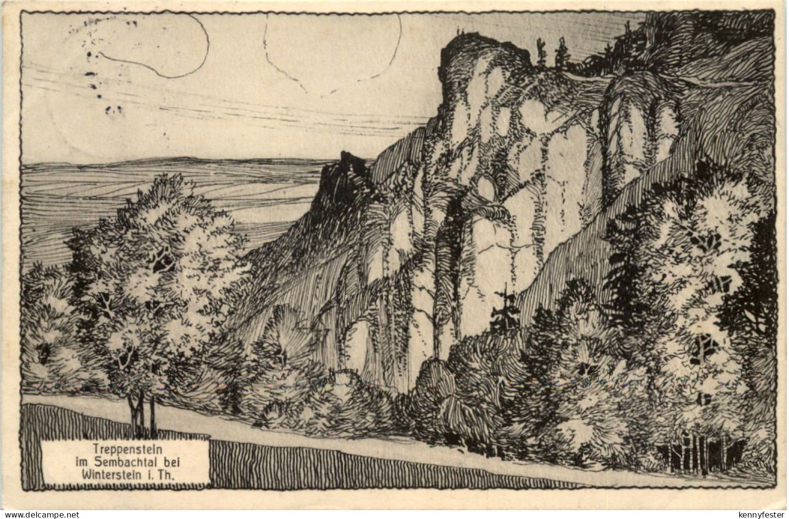 Waltershausen, Treppenstein im Sembachtal bei Winterstein