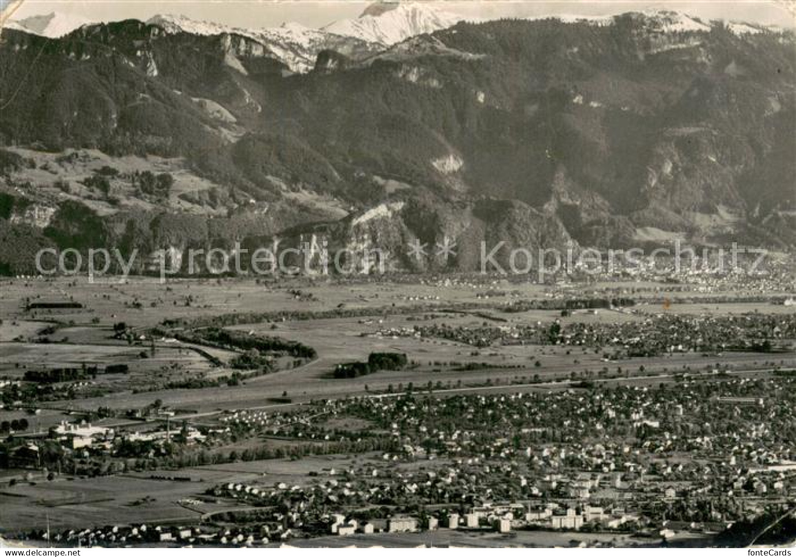 Walzenhausen AR Blick von der Gebhardshoehe auf Heerbrugg Widnau Diepoldsau Hohe