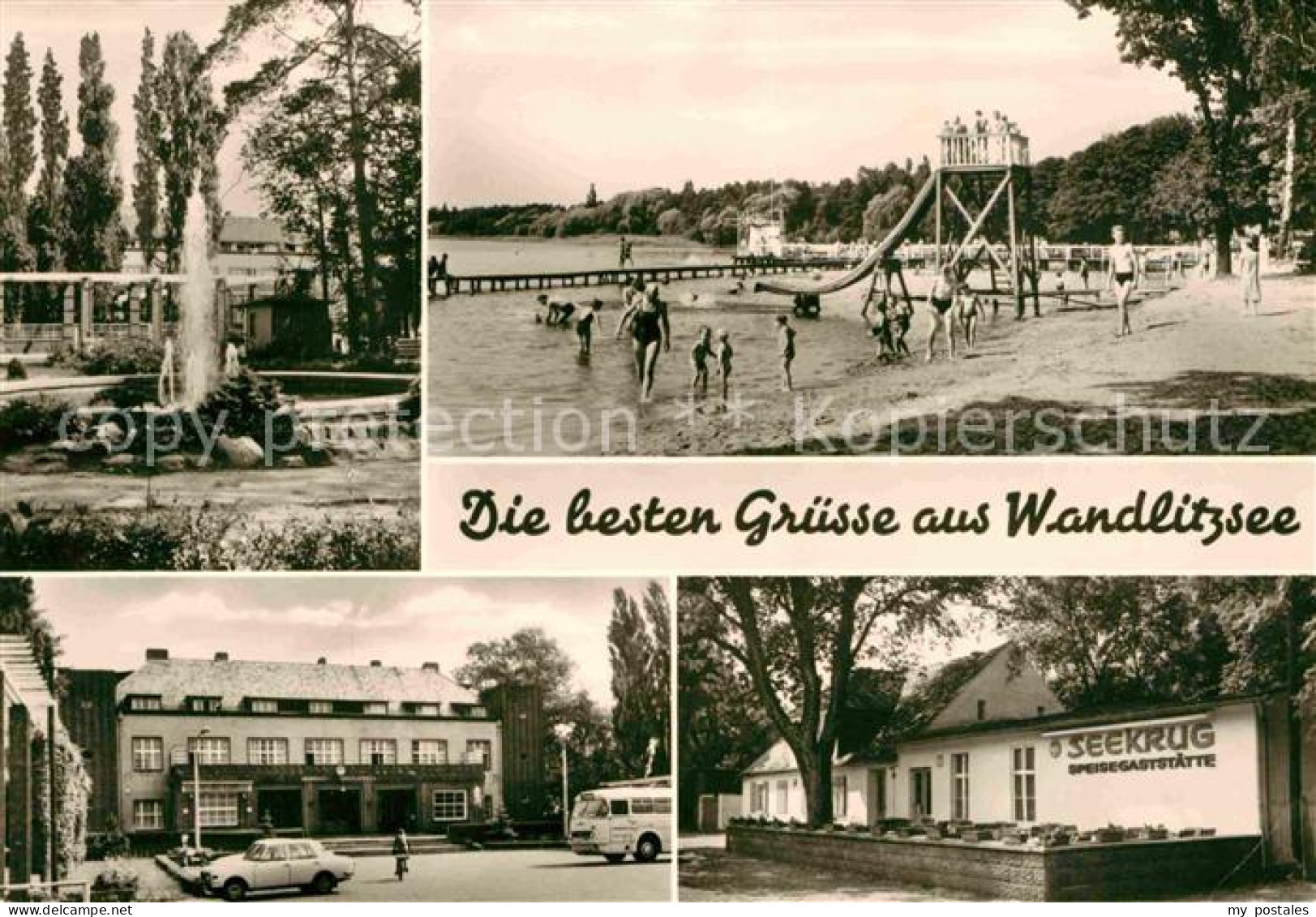 Wandlitz Springbrunnen Strand Speisegaststaette Seekrug