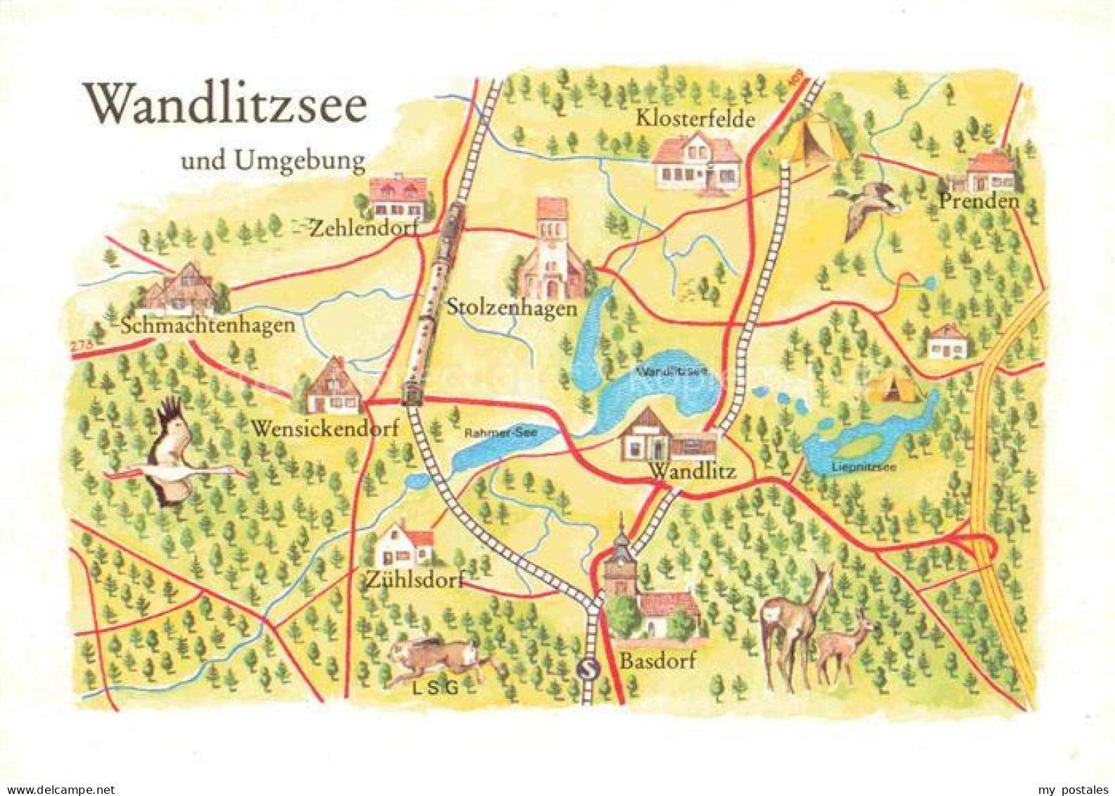 Wandlitzsee Wandlitz Barnim Brandenburg Landkarte See Wandlitz Basdorf Klosterfe