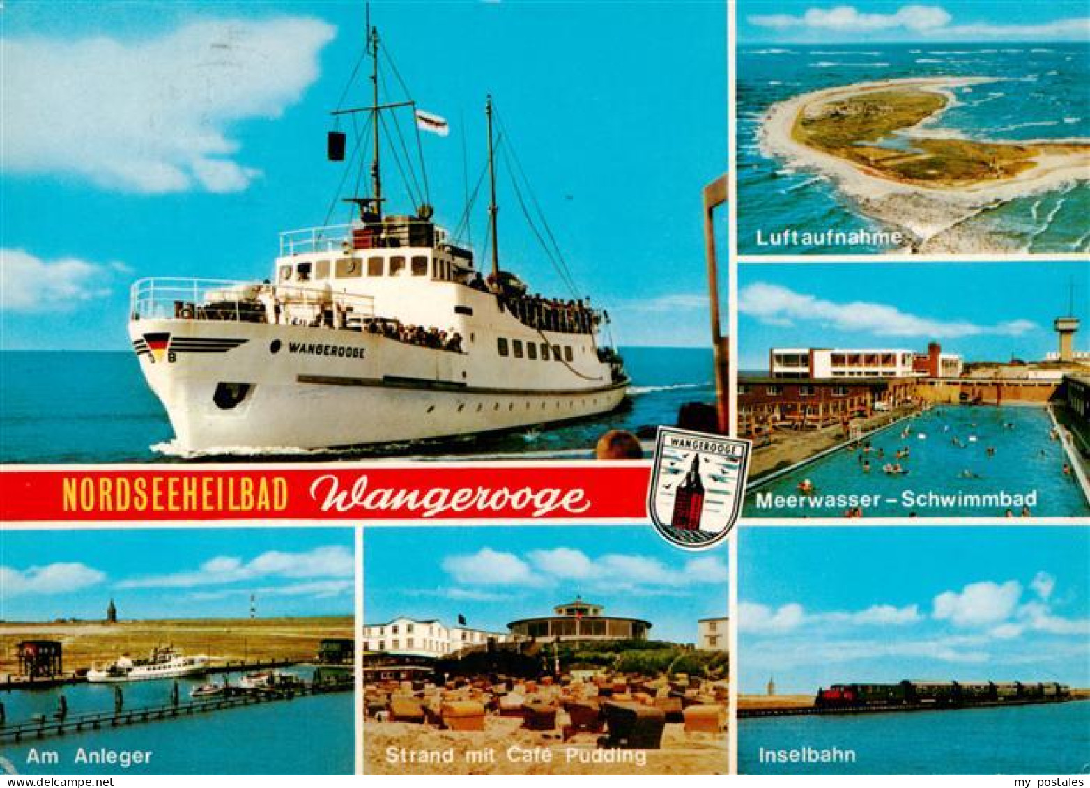 Wangerooge Wangeroog Nordseebad MS Wangerooge Fliegeraufnahme Meerwasser Schwimm