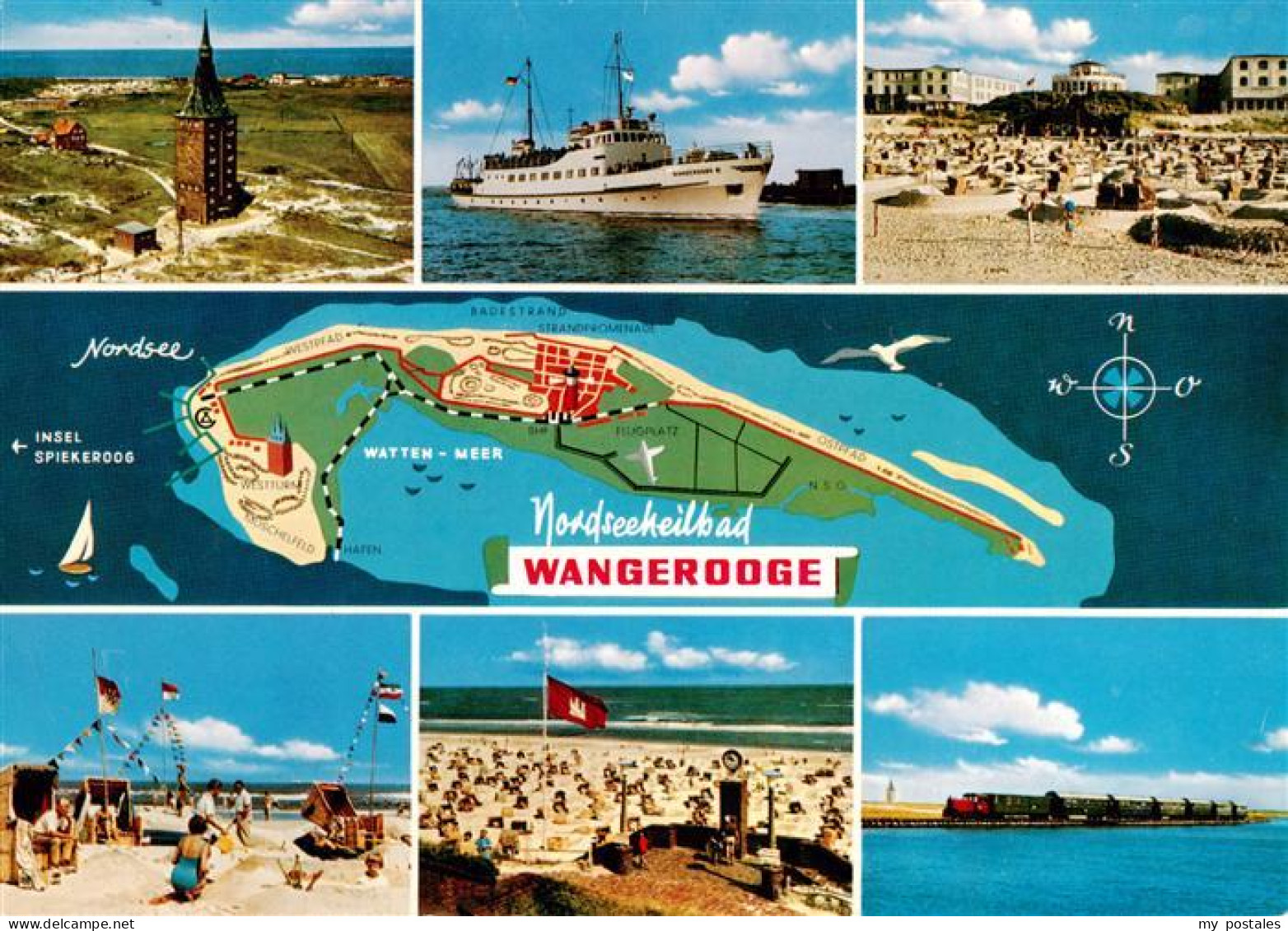 Wangerooge Wangeroog Nordseebad Westturm MS Wangerooge Strandpartien Inselbahn