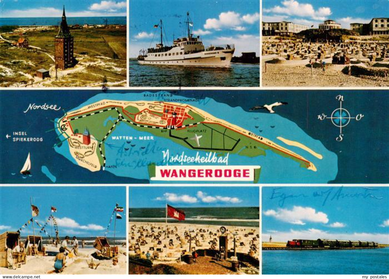 Wangerooge Wangeroog Nordseebad Westturm MS Wangerooge Strandpartien Inselbahn