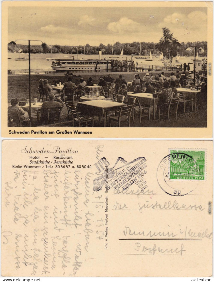 Wannsee Berlin Schweden Pavillon am Großen Wannsee - Dampfer 1957