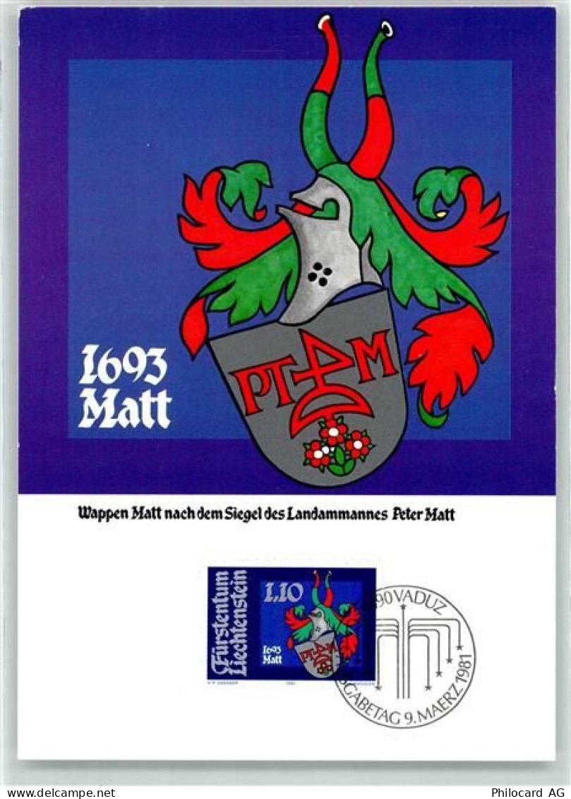 Wappem Matt nach dem Siegel des Landammannes Peter Matt Rot Grün Ausgabe... - 39342775