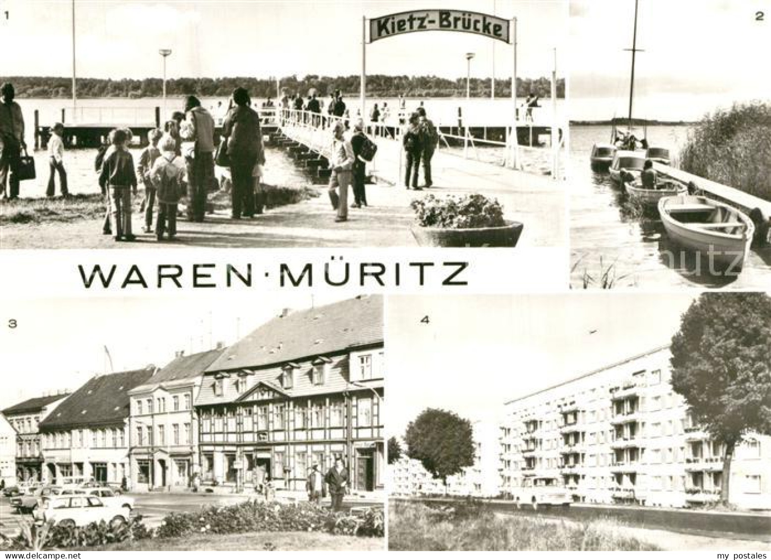 Waren Mueritz Kietzbruecke Mueritz Mecklenburgische Seenplatte Marktplatz Neubau