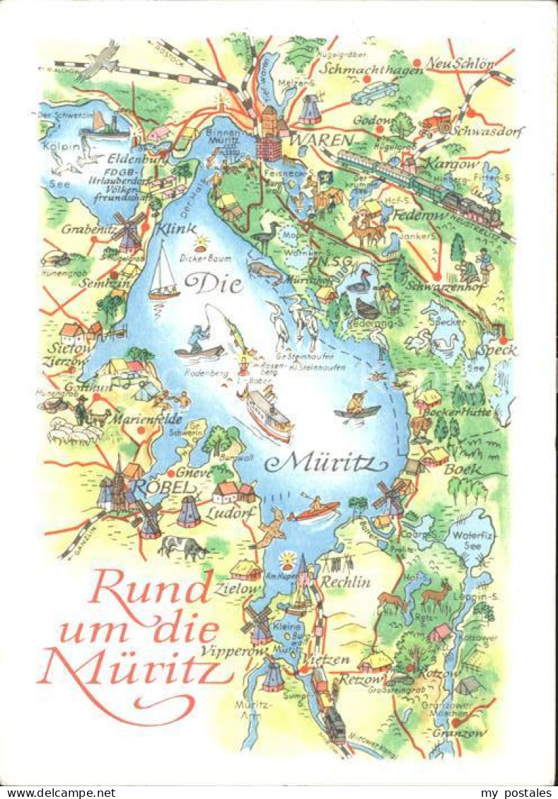 Waren Mueritz Rund um die Mueritz Landkarte