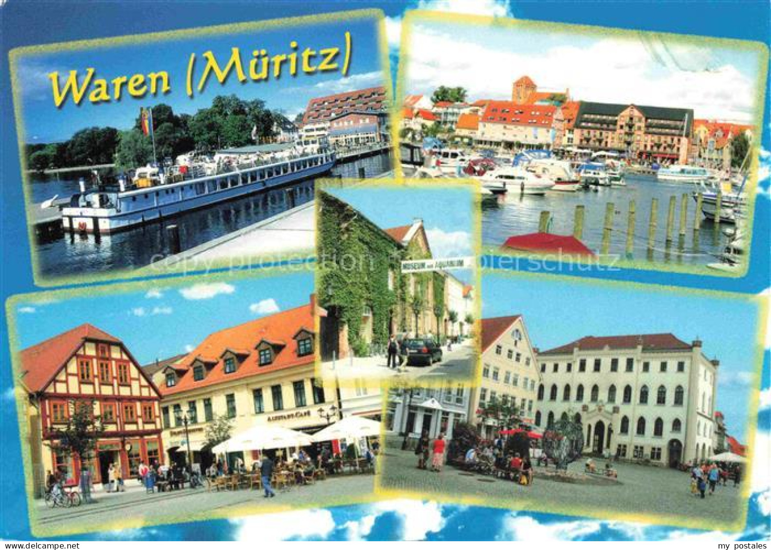 Waren Mueritz Steinmole Stadthafen Marktplatz Rathaus Mueritz Museum