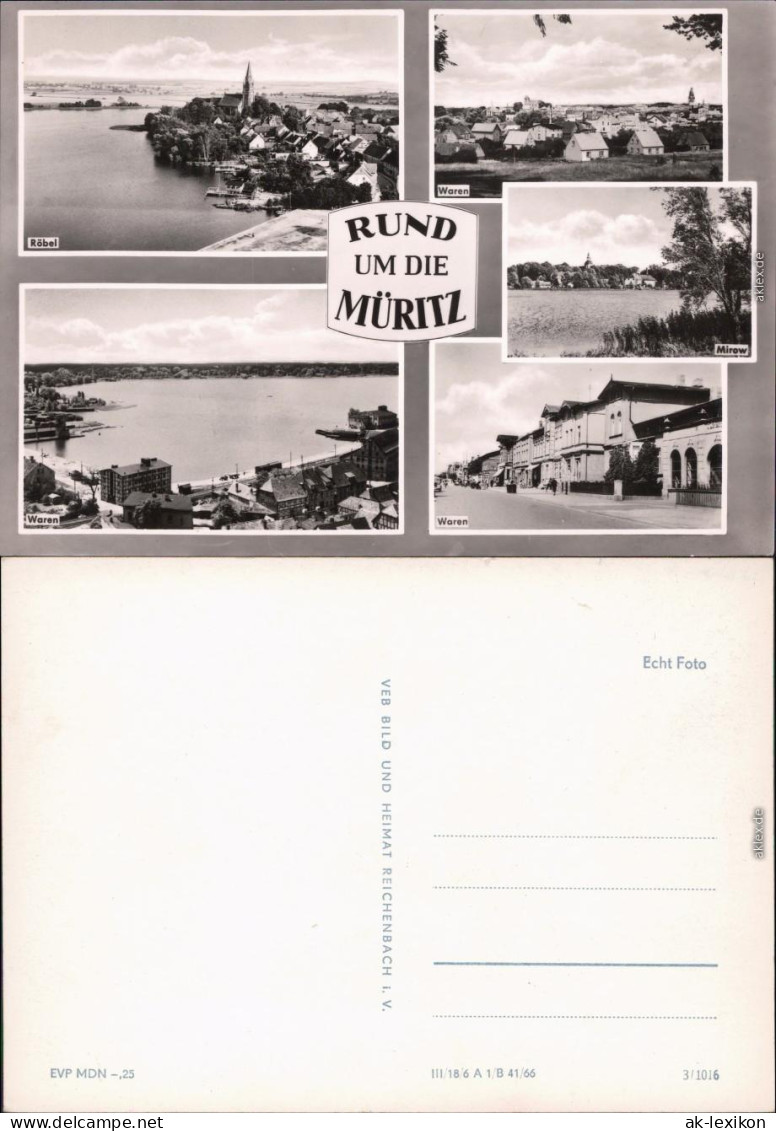 Waren (Müritz) Rund um die Müritz  Foto Ansichtskarte 1966