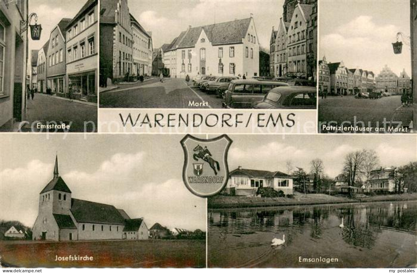 Warendorf NRW Emsstrasse Markt Patrizierhaeuser Josefskirche Emsanlagen