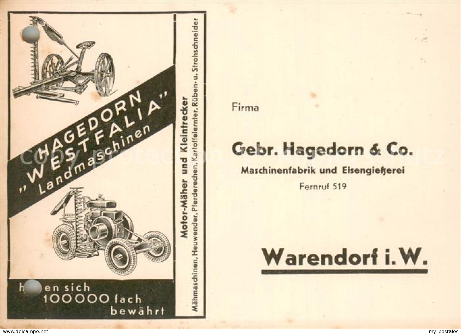 Warendorf NRW Gebr Hagedorn Maschinenfabrik