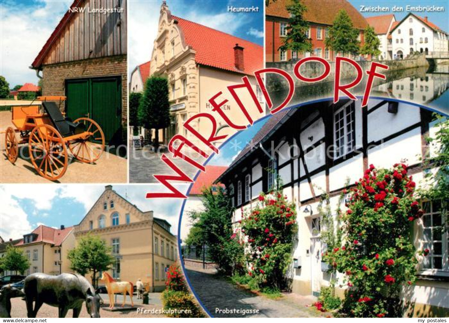 Warendorf NRW NRW Landgestuet Pferdekutsche Heumarkt Emsbruecken Pferdeskulpture