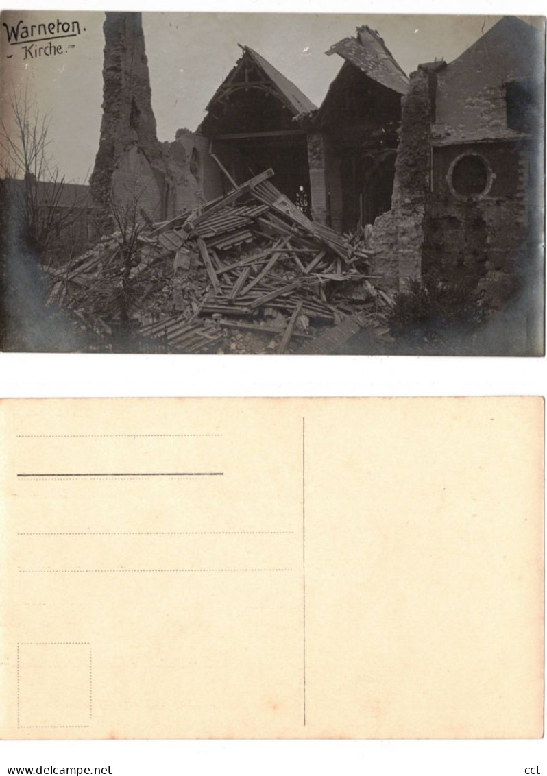 Warneton  CARTE PHOTO   Kirche