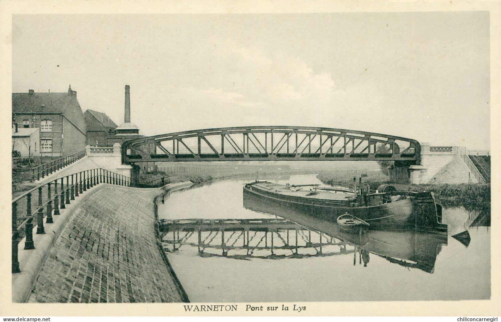 * WARNETON - Pont sur la Lys - Péniche - COMINES WARNETON - KOMEN WAASTEN - Animée - Edit. A. VAN ACKER