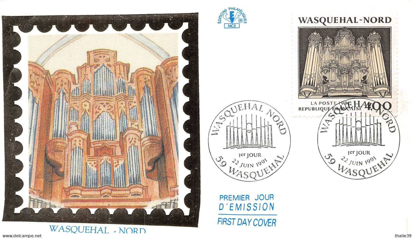 Wasquehal orgue orgues enveloppe premier jour