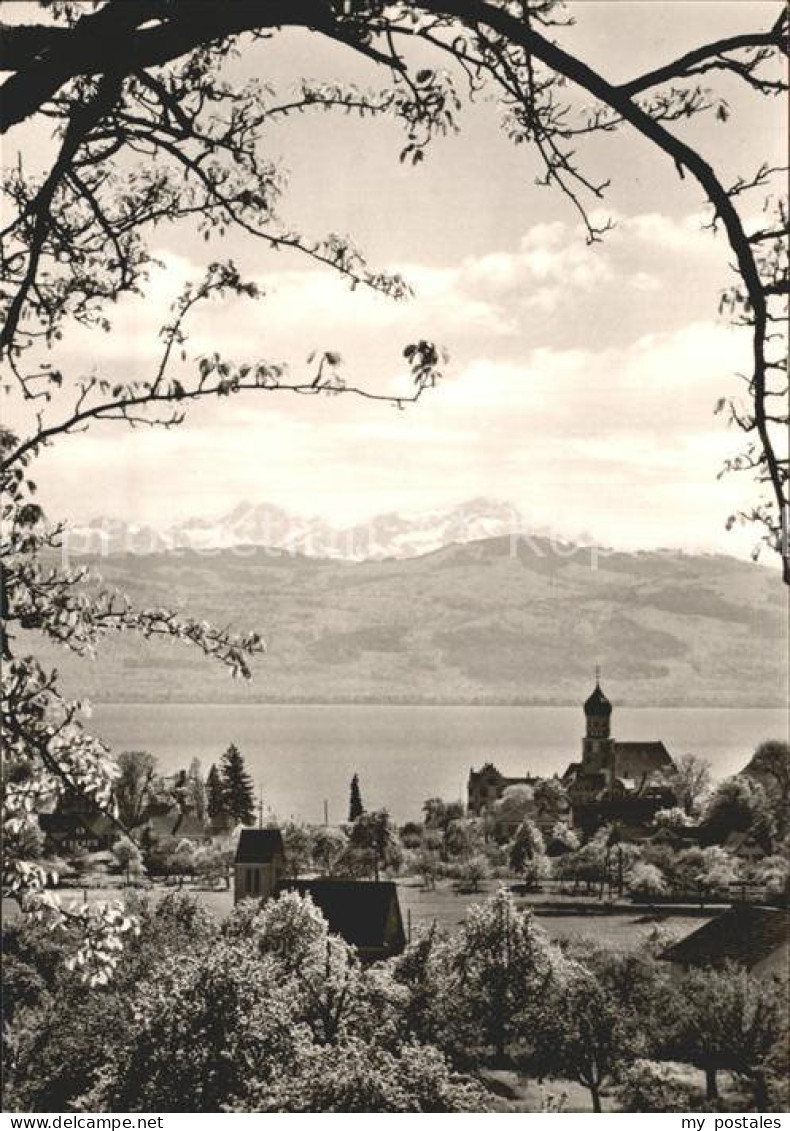 Wasserburg Bodensee Mit Blick auf Saentis und Bodensee