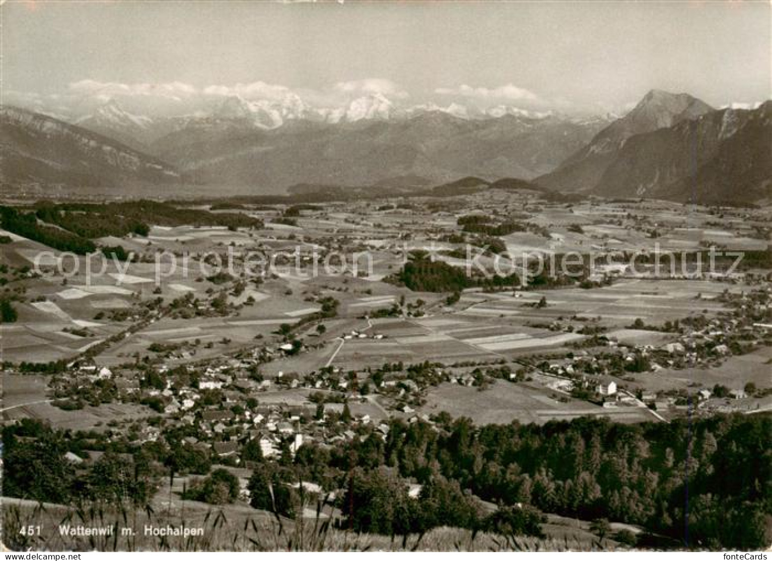Wattenwil BE Panorama mit Hochalpen