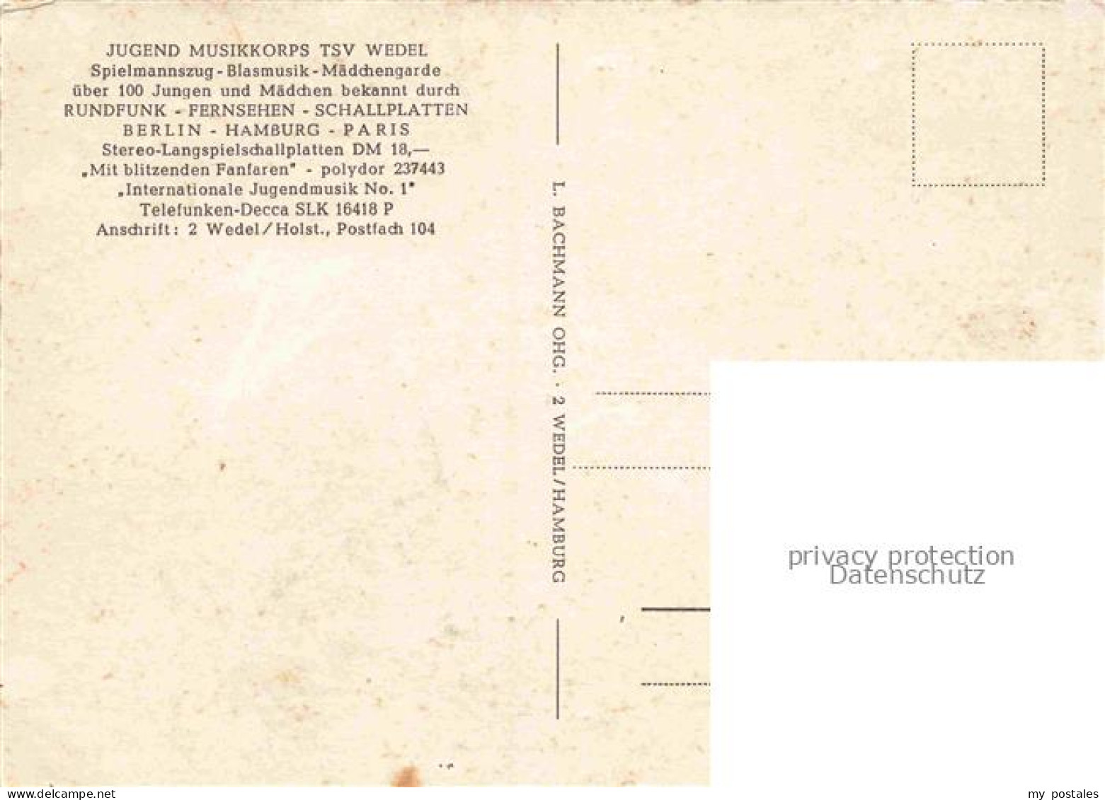 WEDEL  Holstein Pinneberg HAMBURG Schleswig-Holstein Jugend Musikkorps TSV Wedel