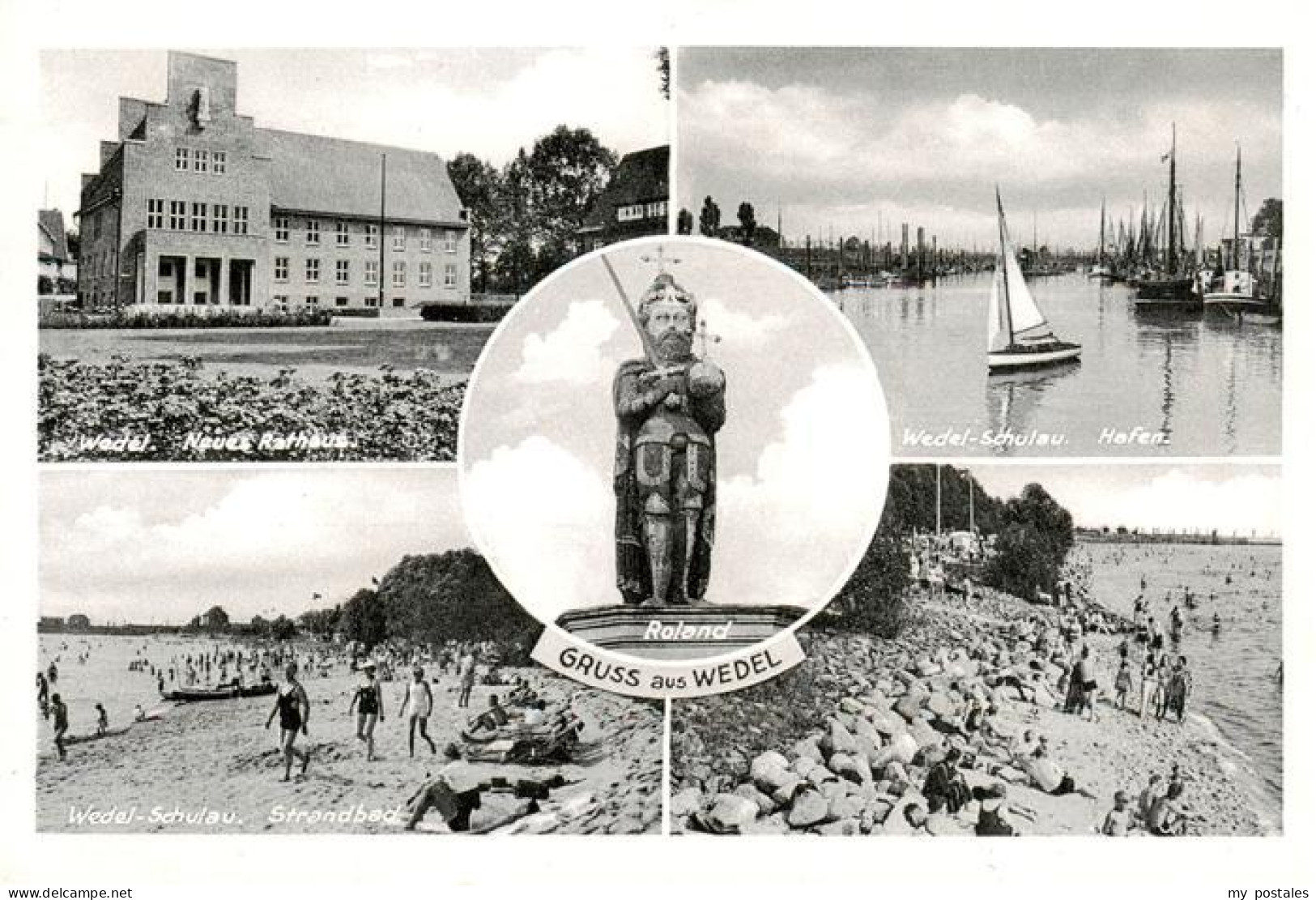 Wedel Stade Neues Rathaus Roland-Statue Hafen Wedel-Schulau Strandbad