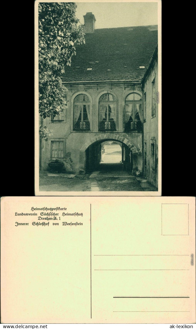 Weesenstein (Müglitz) Innerer Schloßhof vom Schloss Weesenstein 1924