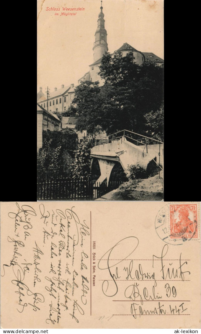 Weesenstein (Müglitz) Schloss (Castle) Weesenstein im Müglitztal 1915