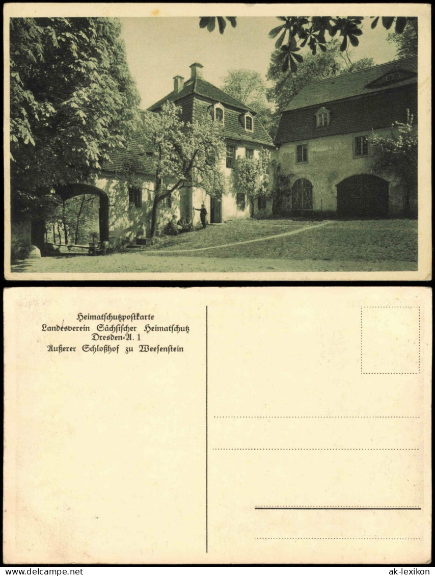 Weesenstein (Müglitz) Schloss Weesenstein Äußerer Schloßhof 1910