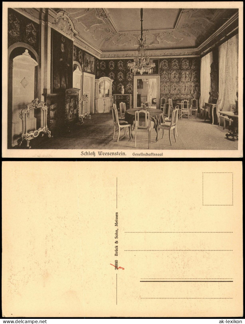 Weesenstein (Müglitz) Schloss Weesenstein - Gesellschaftssaal 1926