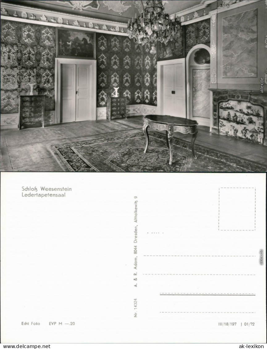 Weesenstein (Müglitz) Schloss Weesenstein - Ledertapetensaal 1977