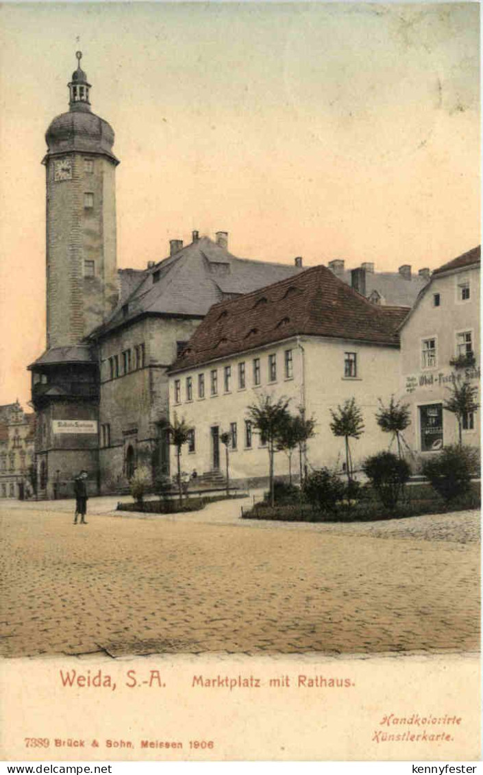 Weida - Marktplatz mit Rathaus