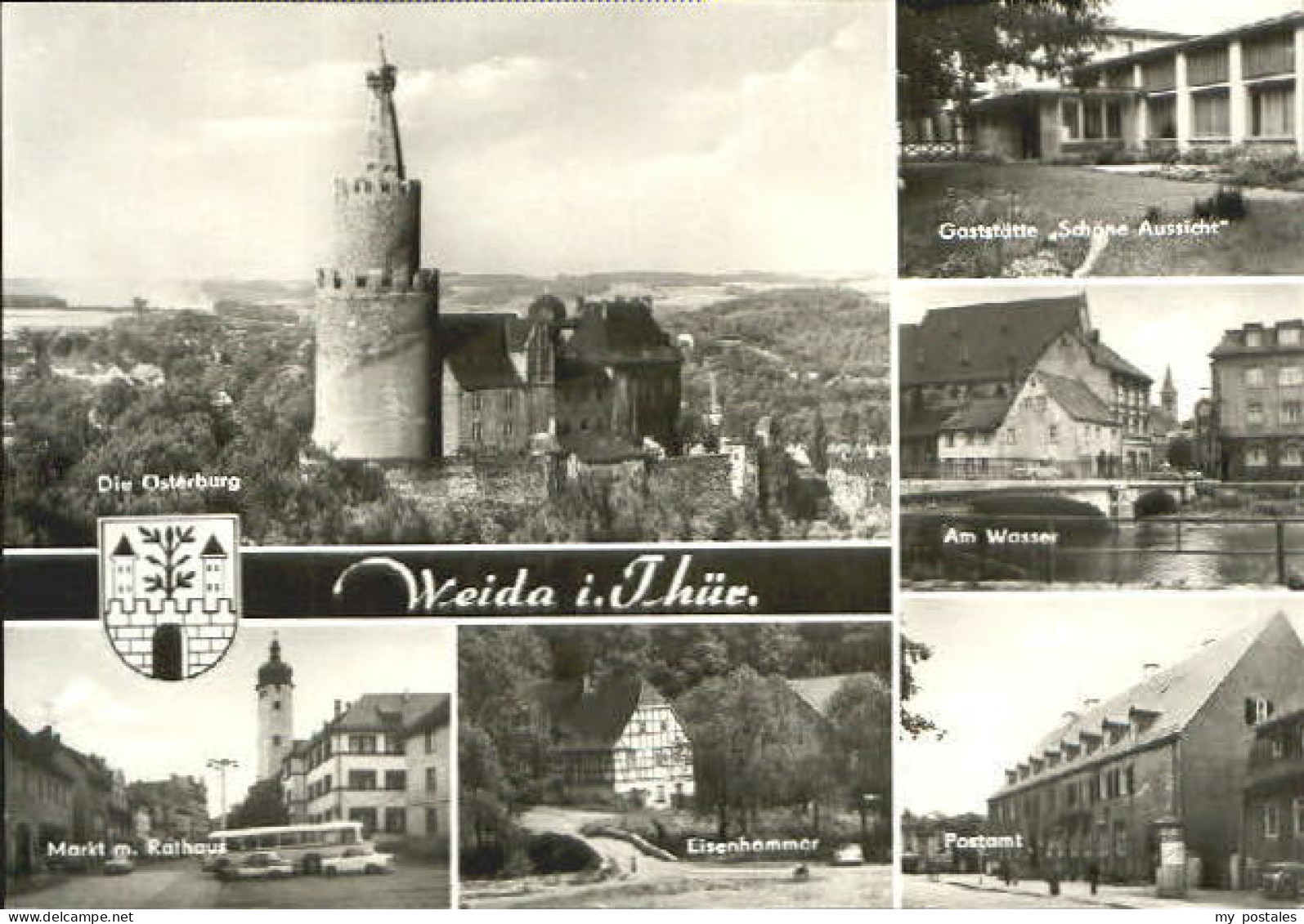 Weida Thueringen Weida Burg Gaststaette Rathaus Markt Post