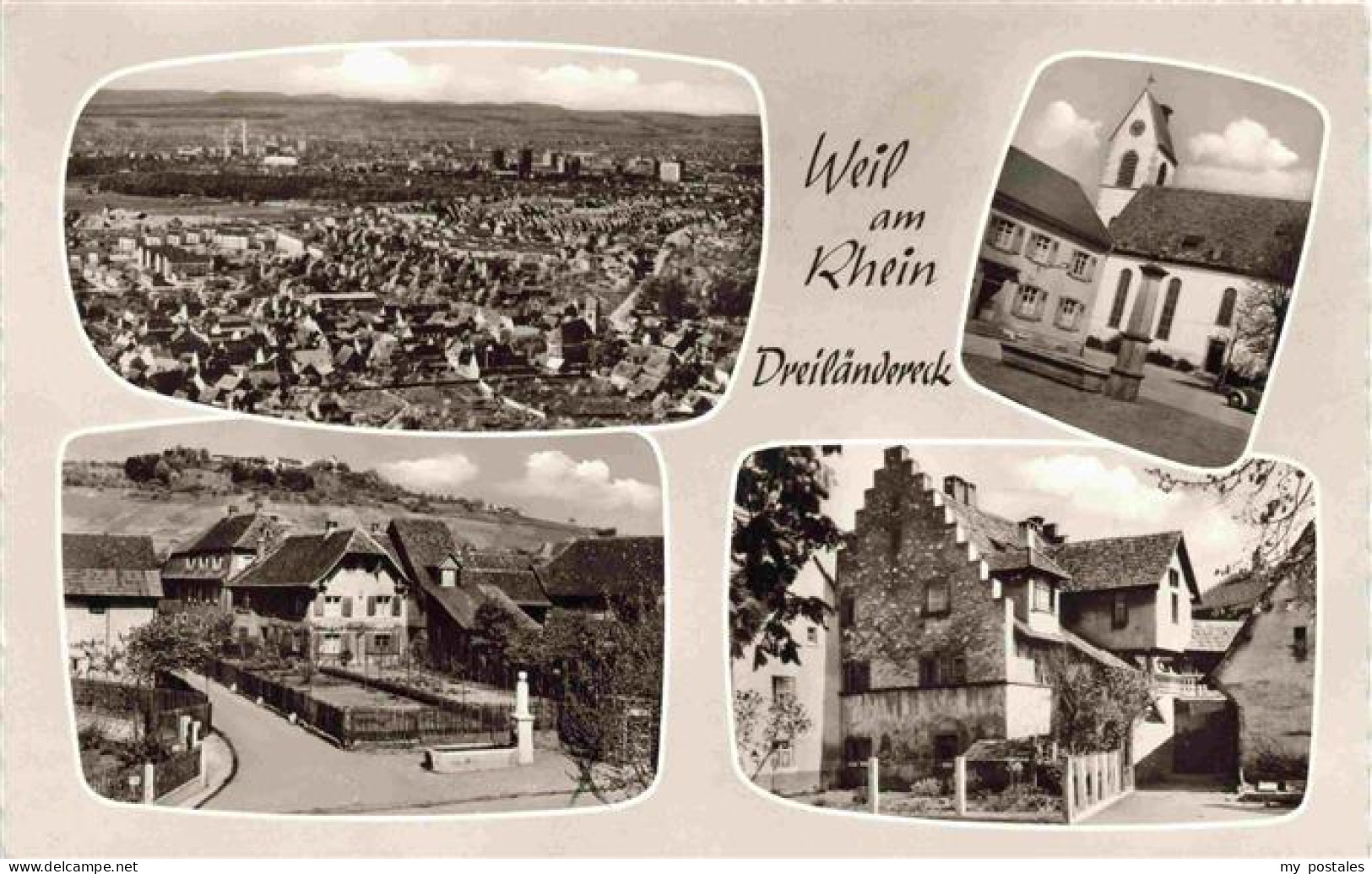 Weil am Rhein Panorama Kirche Ortspartien