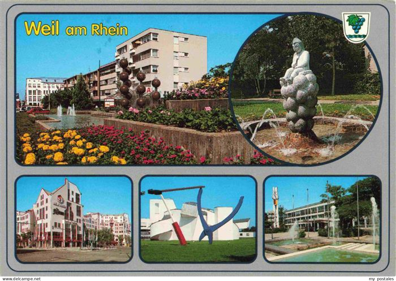 Weil am Rhein Teilansichten Parkpartien Brunnenskulptur