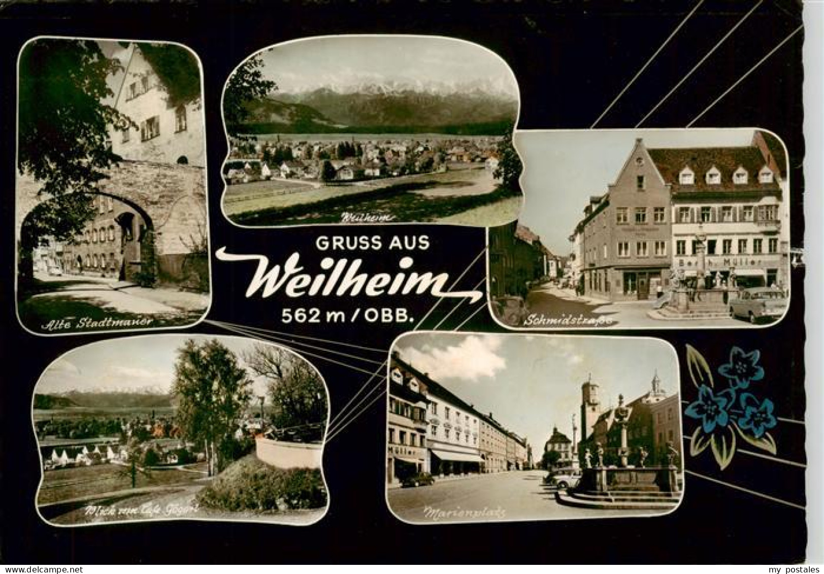 Weilheim  Oberbayern Alte Stadtmauer Weilheim Schmidstrasse Blick zum Cafe Jaege