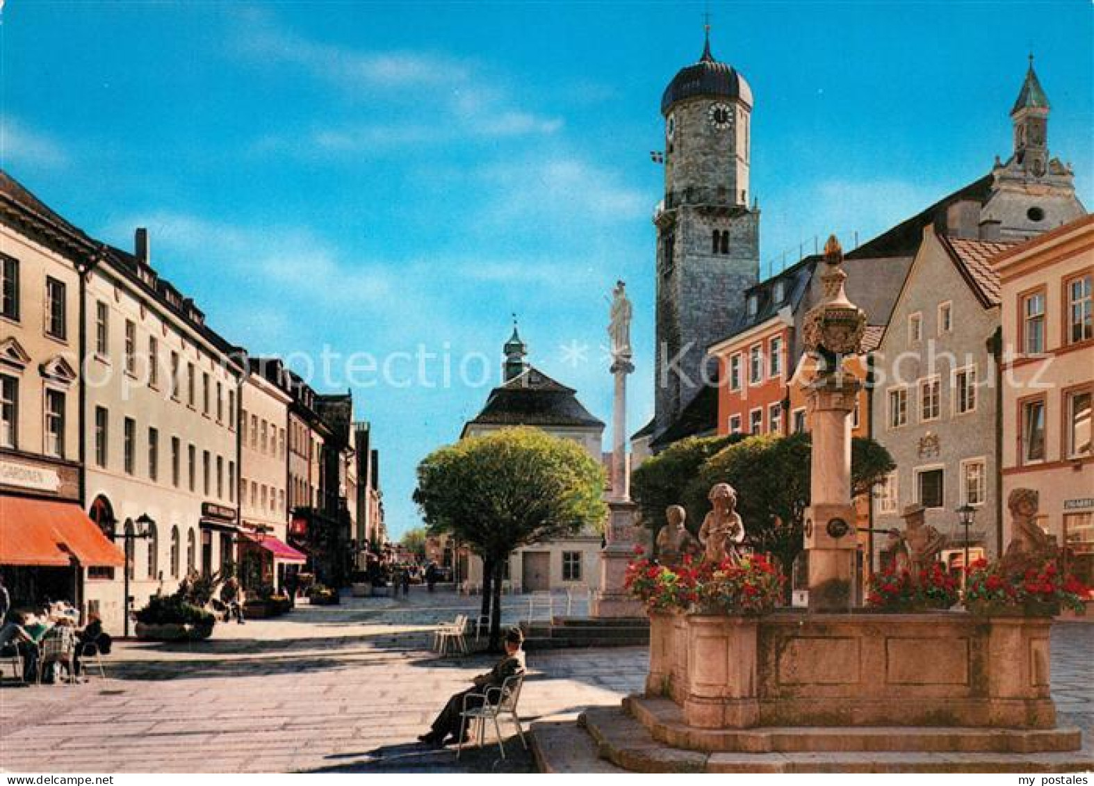 Weilheim Oberbayern Marienplatz Brunnen