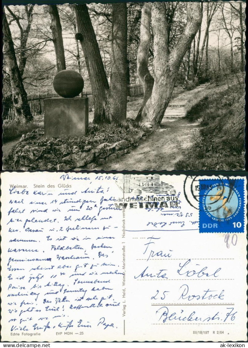 Weimar Deutschland - Thüringen - Weimar, Stein des Glücks 1965