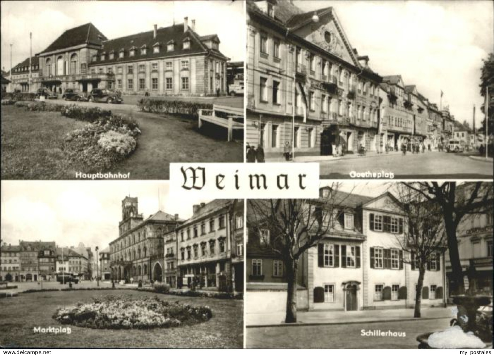 Weimar Thueringen Weimar Hauptbahnhof Goetheplatz Marktplatz Schillerhaus