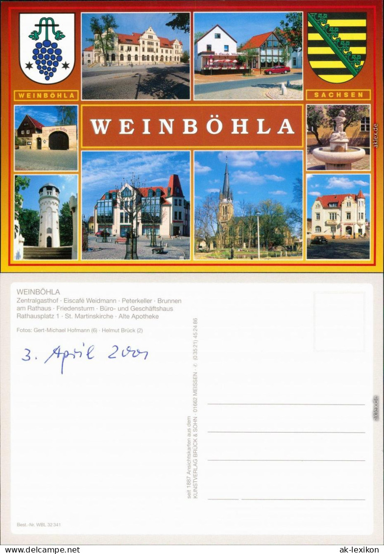 Weinböhla Zentralgasthof, Eiscafé, Peterkeller, Brunnen, Friedensturm 2001