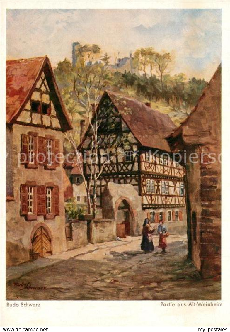 Weinheim Bergstrasse Alt Weinheim Kuenstler Rudo Schwarz