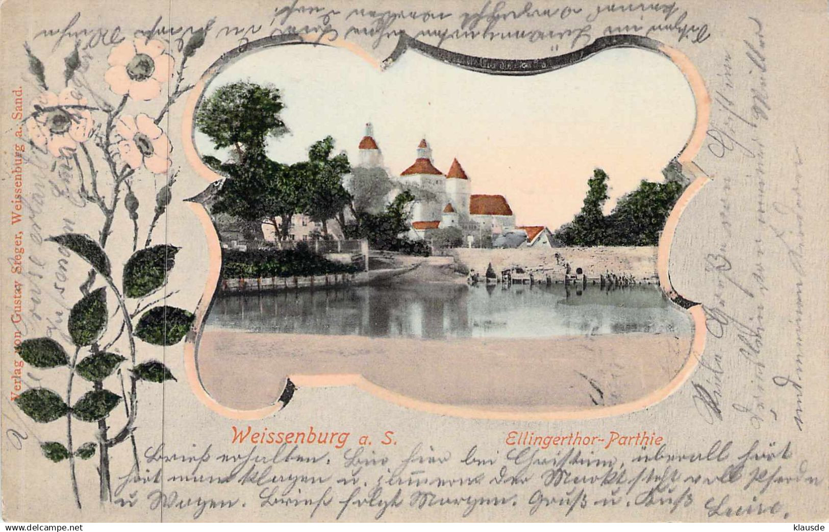 Weissenburg a.Sand - Ellingerthor-Parthie gel.1914