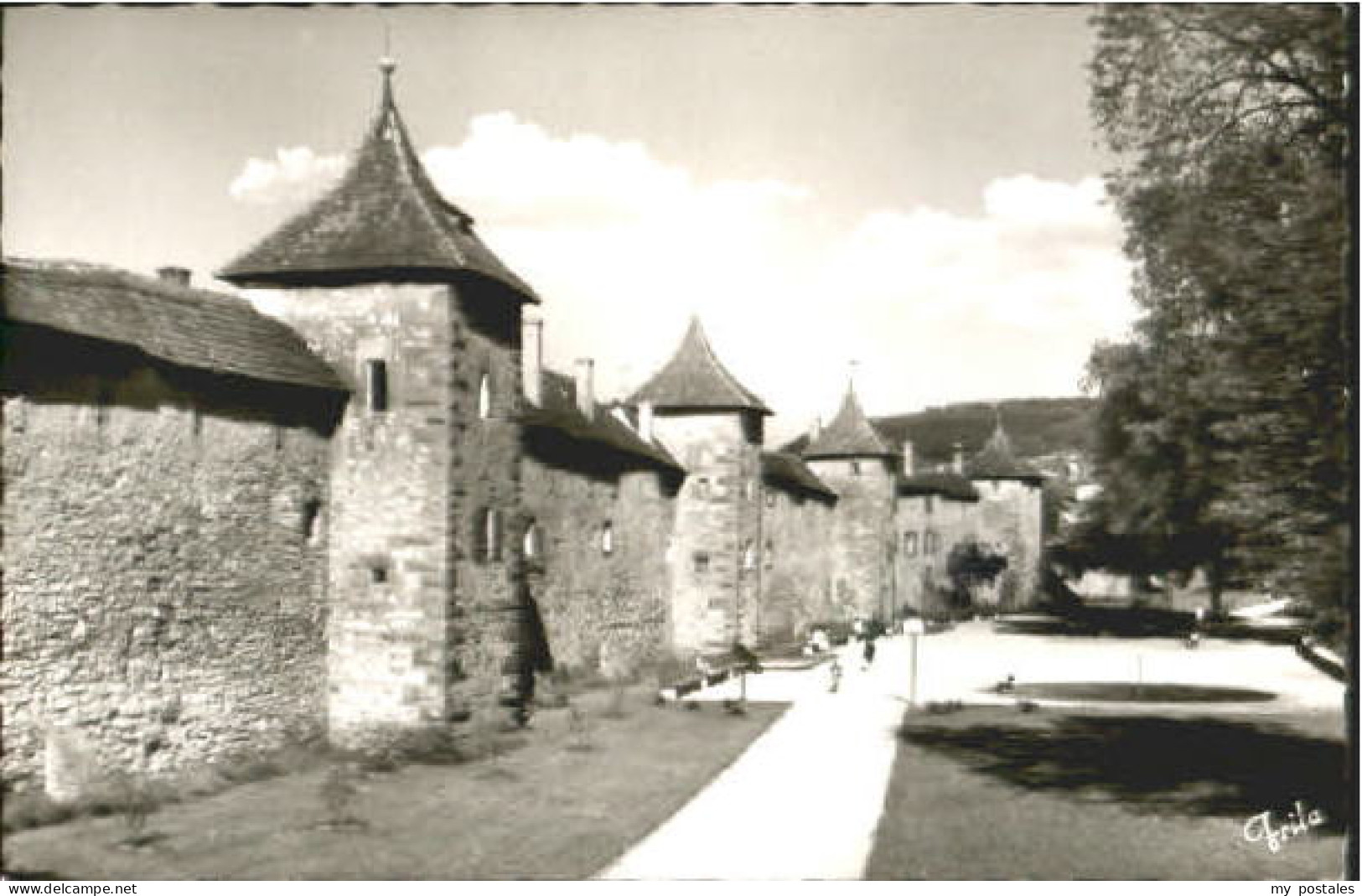 Weissenburg Weissenburg Stadtmauer ungelaufen ca. 1955